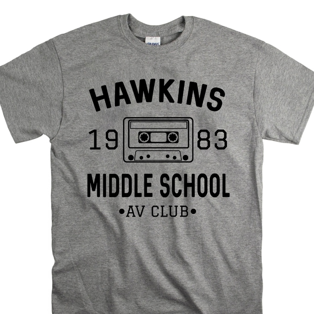 Stranger Things Graphic Grey T Shirt Top Tee